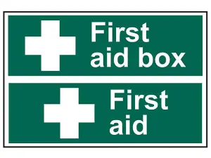 Durable PVC First Aid Box Sign - 300x200mm Safety Notice