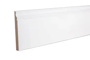 GoodHome Primed White MDF Ogee Skirting board (L)2400mm (W)169mm (T)18mm