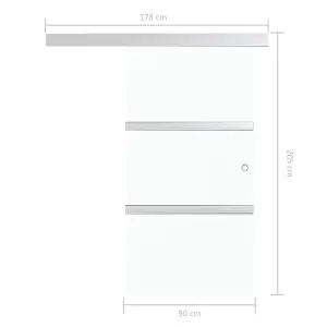 Berkfield Sliding Door ESG Glass and Aluminium 90x205 cm Silver