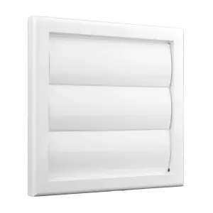 Blauberg Plastic Gravity Shutter Grille with Round Read Spigot - 100mm - White