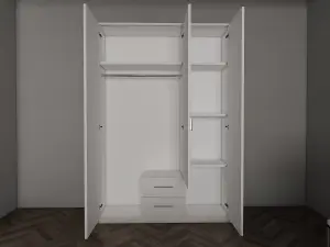 swindon White 3 door 2 drawer Wardrobe 120cm