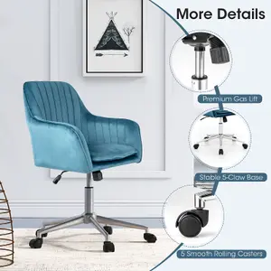 Costway Home Office Chair Ergonomic Swivel Computer Desk Chair Leisure Vanity Armchair