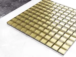 Glass mosaic on mesh for bathroom or kitchen 300mm x 300mm - Golden pot