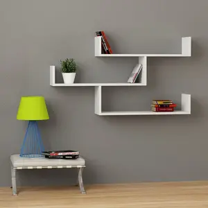 Summer-Louise 3 Piece Floating Shelf Wall Mounted Bookcase White