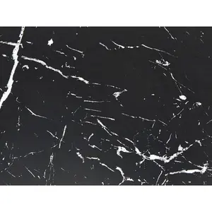 Althrop Pedestal Dining Table Marble Effect Black / Black