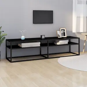 Berkfield TV Cabinet Black 160x40x40.5 cm Tempered Glass