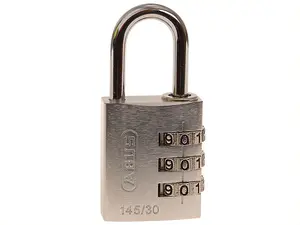 ABUS Mechanical 145/30 30mm Aluminium Combination Padlock Silver 46583