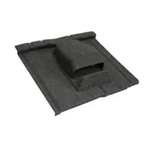 PACK OF 2 (Total 2 Units) - Metal Roof Tile Slate Cowl Roof Tile Vent - 415mm (D)x 480mm (W) - Black