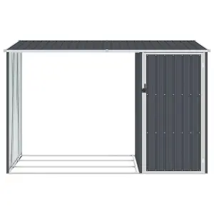 Berkfield Garden Firewood Shed Anthracite 245x98x159 cm Galvanised Steel