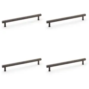 4 PACK - Reeded T Bar Pull Handle - Dark Bronze 224mm Centres SOLID BRASS Drawer Lined