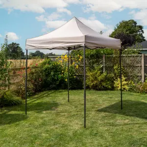 Pop Up 2x2 Gazebo With Sides Beige