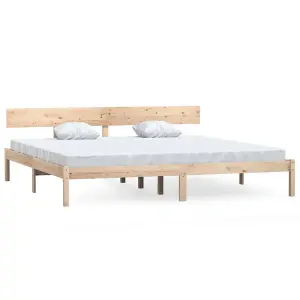 Berkfield Bed Frame Solid Wood Pine 180x200 cm Super King Size