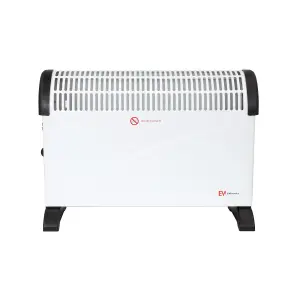 EMtronics 2KW Convector Heater Radiator with 3 Setting Adjustable Thermostat - White