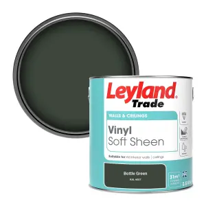 Leyland Trade Vinyl Soft Sheen Walls & Ceilings Emulsion Paint Bottle Green (RAL 6007) - 2.5L