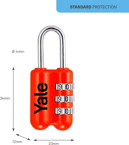 Yale - Combination Padlock in Red - YP2/23/128/1R