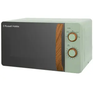 Russell Hobbs Scandi Microwave 17 Litre 700W Matt Green Wood Effect Manual RHMM713MG-N