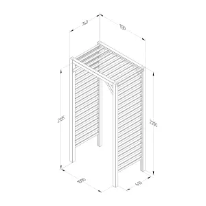 Forest Garden Slatted European softwood Arch (H) 220cm x (W) 113cm