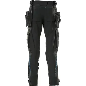 Mascot Advanced Trousers with Holster Pockets and Stretch - Black   (30.5) (Leg Length - Regular)