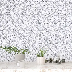 Galerie Bazaar Navy Tangier Tile Smooth Wallpaper