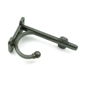 Oakcrafts - Pair of Antique Cast Iron TRANBY Shelf Brackets With Hook - 100mm