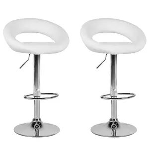 Cartwright Height Adjustable Swivel Bar Stool (Set of 2) White