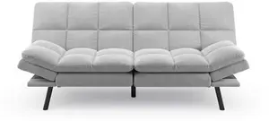 Dunelm Luis Soft Chenille Clic Clac Double Sofa Bed, Mid Century, Grey, Chenille/Fabric