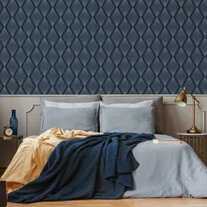 Julien MacDonald Chandelier Navy Geometric Wallpaper