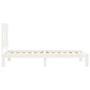 Berkfield Bed Frame with Headboard White 100x200 cm Solid Wood