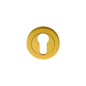 50mm Euro Profile Escutcheon Concealed Fix Polished Brass Keyhole Cover