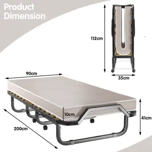 Costway Folding Bed Metal Frame Portable Bed Heavy Duty & Sturdy Rollaway Beds