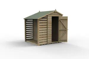 4LIFE Apex Shed 4x6 - Single Door - No Windows -  With Lean-To