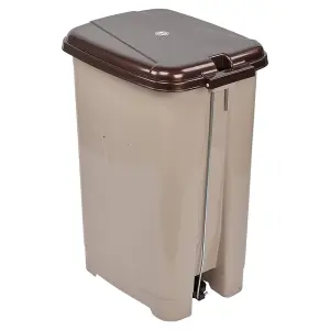 URBNLIVING 40L Slim Pedal Waste Recycling Bin Can Insert Step On Lid Kitchen Bathroom Cappuccino