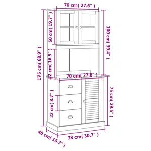 Jetmore 175cm Kitchen Pantry Brown