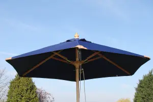 Hardwood Garden Parasol Umbrella - 2M Wide - (Blue)