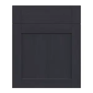 Alpinia Matt midnight navy wood effect Shaker Drawerline door & drawer front (W)600mm (H)715mm (T)18mm