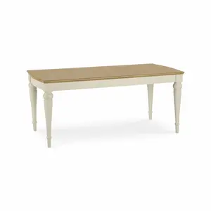 Moira Extendable Solid Wood Base Dining Table Antique White / 77cm H x 140cm W x 90cm D