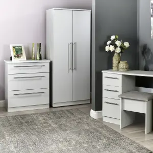 Ready assembled Matt grey 3 Drawer Chest of drawers (H)885mm (W)765mm (D)415mm