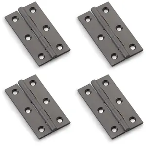 4 PACK - PAIR Solid Brass Cabinet Butt Hinge - 64mm - Dark Bronze Premium Cupboard