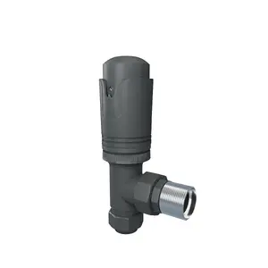 Rinse Bathrooms Thermostatic Radiator Valve 15mm Angled Radiator TRV + Lockshield for Heated Towel Rail Radiator Anthracite