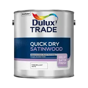 Dulux Pure brilliant white Satinwood Metal & wood paint, 2.5L