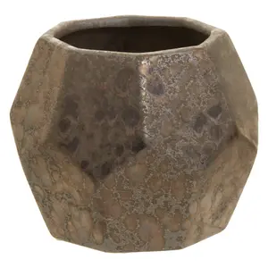 Interiors by Premier Glazed Finish Small Ceramic Planter, Handcrafted Garden Flower Pots, Textured Planter For Artificial Flowers