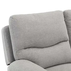 Fosse 2 + 3  Seater Manual Recliner Fabric Modern Living Sofa Light Grey