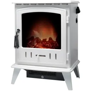 Adam Aviemore Electric Stove in White Enamel