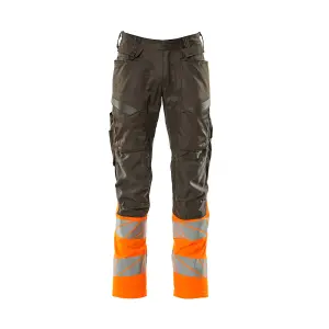 Mascot Accelerate Safe Trousers with Kneepad Pockets - Dark Anthracite/Hi-Vis Orange   (31.5) (Leg Length - Regular)