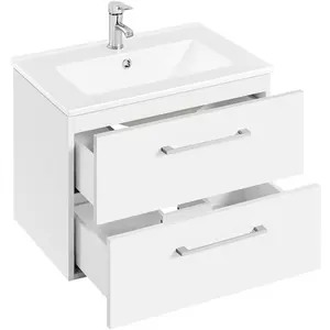 61mm Single Bathroom Vanity with Drop In Ceramic Basin