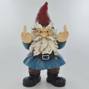 Rude 2 Fingered Gnome Garden Ornament