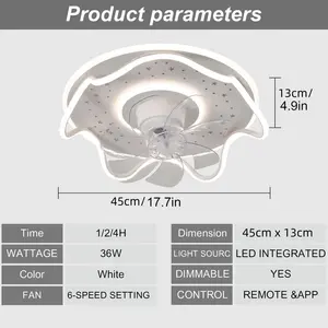 Gonnelli 45cm 7 - Blade Dimmable LED Smart Ceiling Fan with Remote Control and Light Kit Included