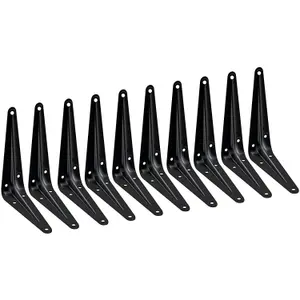 EAI - London Shelf Bracket - 125x100x35x1mm - Black - Pack of 10