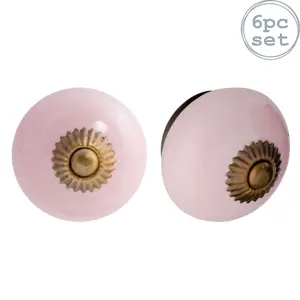 Nicola Spring - Round Ceramic Cabinet Knobs - Solid - Pack of 6