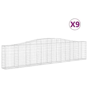 Berkfield Arched Gabion Baskets 9 pcs 400x30x80/100 cm Galvanised Iron